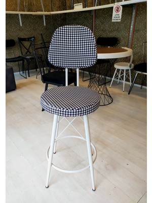 Sandalye Shop Yeni Dolce Bar Sandalyesi 75 cm Kazayağı Kumaş Döşeme