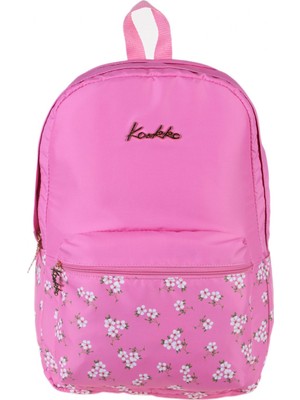 Kaukko Soft Floral Pembe Çiçekli Okul ve Günlük Sırt Çantası
