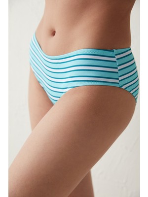 Mavi Piedras Çizgili Hipster Bikini Altı