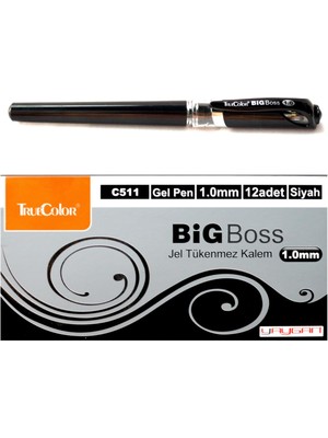 Big Boss 1.0 mm Jel Tükenmez Kalem Siyah 12 Adet