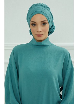 Aisha's Design Aerobin Kumaş Hazır Türban,mint Yeşili,ht-92