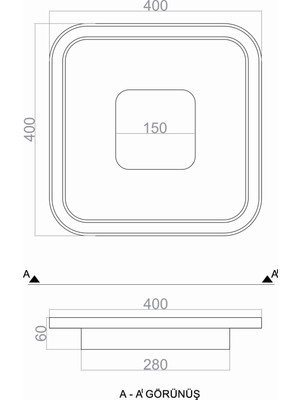 Triolux LED Avize Plafonyer Basıs TR2A010 30*30cm - Işık Rengi: 6500K Soğuk Beyaz