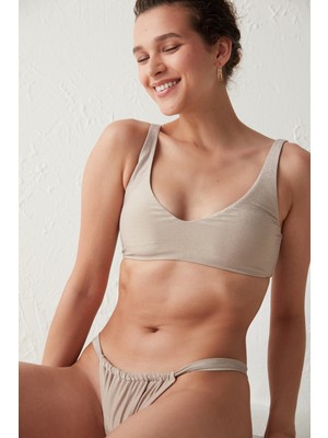 Penti Bej Simli Side Bikini Altı