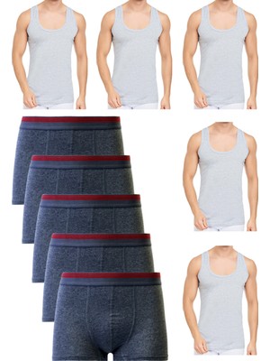 Erkek 5 Adet Boxer 5 Adet Atlet-10'lu Paket (5cenko-5cennetoğlu)