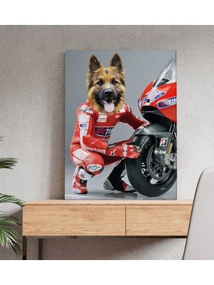 BK Evcil Dostlara Özel Motogp Tasarımlı Portre Kanvas Tablo 50 x 70 cm - 3