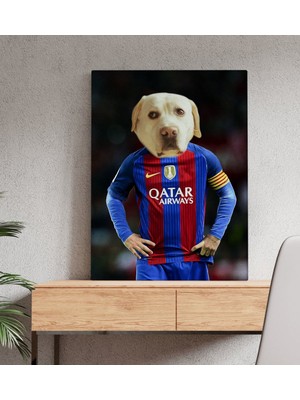 BK Evcil Dostlara Özel Futbolcu Tasarımlı Portre Kanvas Tablo 50 x 70 cm - 3