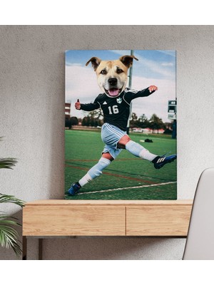 BK Evcil Dostlara Özel Futbolcu Tasarımlı Portre Kanvas Tablo 50 x 70 cm - 2