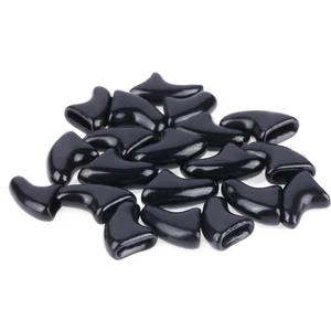 ZHKJ Shop 20 Pc Silikon Yumuşak Kedi Tırnak Kapakları, BoyutL (Siyah) (Yurt Dışından)