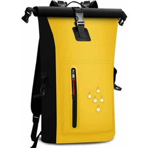 ZHKJ Shop 25L Su Geçirmez Sırt Çantası Yansıtıcı Şeritli Su Geçirmez Kova Torbası (Sarı) (Yurt Dışından)