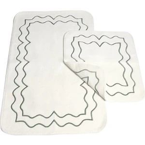 Nazik Home Helena 2'li Pudra Nakışlı Banyo Paspas Set