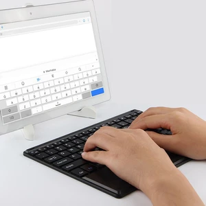 iPad Pro 11 Bluetooth Touchpad Klavye 25 cm (Tr Sticker) + Tablet Standı - AL2758