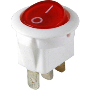 IC-131B  Yuvarlak Işıklı Anahtar On-Off 3p Beyaz Kasa