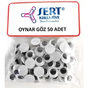 Sert Kırtasiye Oynar Göz 15 mm 50'li Paket