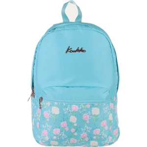 Soft Floral Turkuaz Çiçekli Okul ve Günlük Sırt Çantası