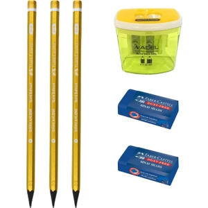 Faber Castell Gold Edition Sınav Kalemi Seti Sınav Silgisi Kalemtıraş