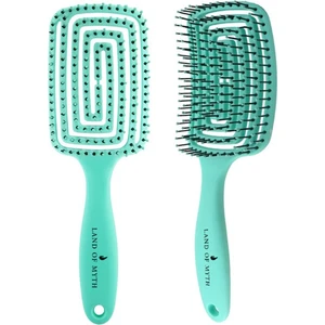 Land Of Myth - LOM1274 Üç Boyutlu Esnek Saç Açma ve Tarama Fırçası, Flexible Pro Brush (Turkuaz)