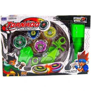 Oyuncak Metal Beyblade Fırlatma Tabancalı 4lü Oyuncu Kiti Seti Çek Bırak Fırlat Oyuncak Topaç