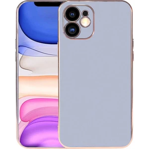 Case 4U Apple iPhone 11 Kılıf Kamera Korumalı Altın Renkli Kenar Viyana Arka Kapak Açık Mavi