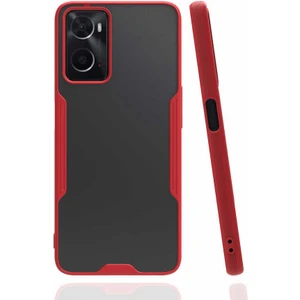 Case 4U Oppo A76 Kılıf Kamera Korumalı Ultra Ince Buzlu Mat Renkli Parfe Silikon Kapak Kırmızı