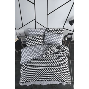 Loyal Home Tek Kişilik Nevresim Takımı-Zigzag Siyah Gri