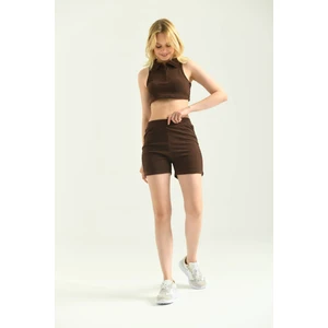 Çikolata Havlu Kumaş Lastikli Şort