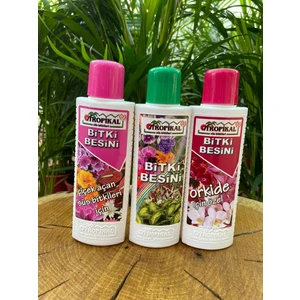Bitki Besini 3'Lü Set (Çiçek Açan Süs Bitkileri, Genel Bitki Besini, Orkide Özel Besin)