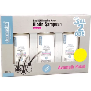 Dermoskin biotin Şampuan Kofre Kadın 3X200ML
