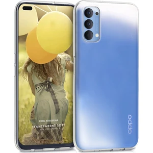 Oppo Reno 4 Kılıf Clear Soft Transparent Şeffaf Ince Silikon + Ekran Koruyucu