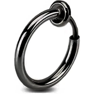 Trend Collection Unisex Siyah Çelik Deliksiz Sıkıştırmalı Piercing Tragus Küpe