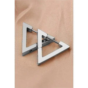 Trend Collection Mini Geometrik Ünisex Gümüş Üçgen Çelik Küpe
