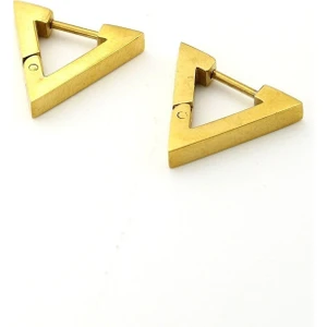 Trend Collection Mini Geometrik Ünisex Gold Üçgen Çelik Küpe
