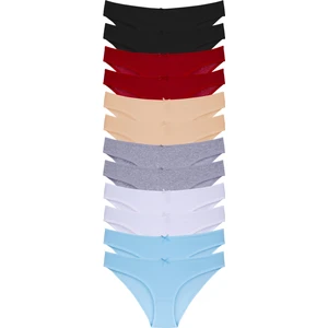 Merry Secret's Kadın Çok Renkli Likralı Esnek Yumuşak Dokulu 12'li  Slip Külot