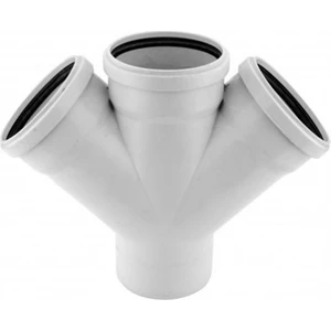 50*50 mm Pvc Çift Çatal 45 Derece