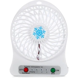 3 Kademeli Şarjlı Masa Üstü USB Mini Taşınabilir Vantilatör Fan Beyaz