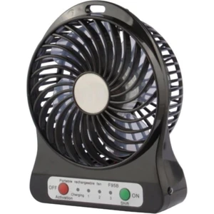 Masa Üstü Şarjlı Mini Vantilatör 3 Kademeli USB Mini Fan Siyah