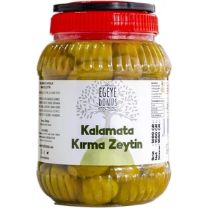 Egeye Dönüş Ev Yapımı Geleneksel Kalamata Iri Boy Yeşil Kırma Zeytin Palamut 1 kg (Sadece Tuz ve Su İçerir)