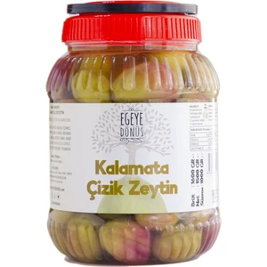 Egeye Dönüş Ev Yapımı Geleneksel Kalamata Iri Boy Yeşil Çizik Zeytin Palamut 1 kg (Sadece Tuz ve Su İçerir)