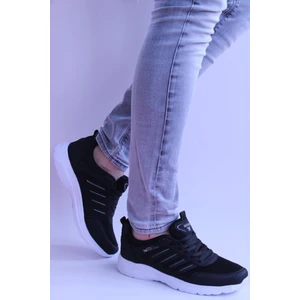 Erkek Siyah Beyaz Spor Ayakkabı