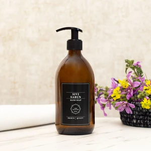 Siyah Etiketli Amber Sıvı Sabun Şişesi 500 ml