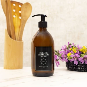 Siyah Etiketli Amber Bulaşık Deterjanı Şişesi 500 ml