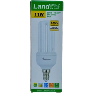 Land Lite 11W 220-240V 600LM 2700K Sarı Işık rengi E14 Tasarruflu Ampul