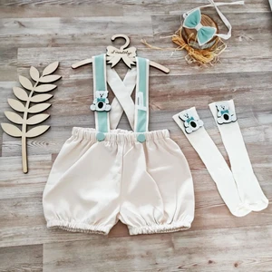 Feri Atölye Ayıcık Konsepti Erkek Bebek Salopet Takımı