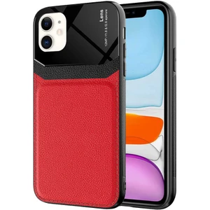 Wowlett Apple iPhone 11 Uyumlu Kılıf Deri Görünümlü Tpu Sert Malzeme Kapak Kılıf