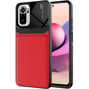 wowacs Xiaomi Redmi Note 10S Uyumlu Kılıf Deri Görünümlü Tpu Sert Malzeme Kapak Kılıf
