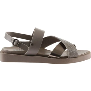 Bueno Shoes Gri Deri Kadın Düz Sandalet