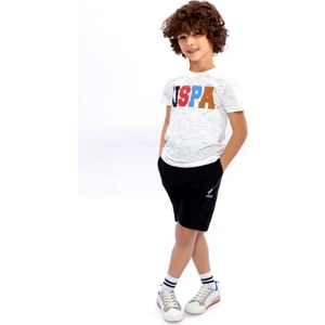 U.S. Polo Assn. US1092-4 Erkek Çocuk Bermuda Takımı Krem