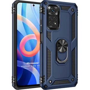 Xiaomi Redmi Note 11 Kılıf Military Ring Holder Lacivert