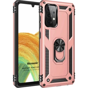 Samsung Galaxy A73 5g Kılıf Military Ring Holder Rose Gold