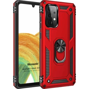 Samsung Galaxy A53 5g Kılıf Military Ring Holder Kırmızı