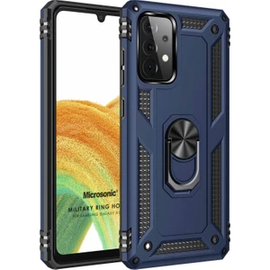 Samsung Galaxy A53 5g Kılıf Military Ring Holder Lacivert